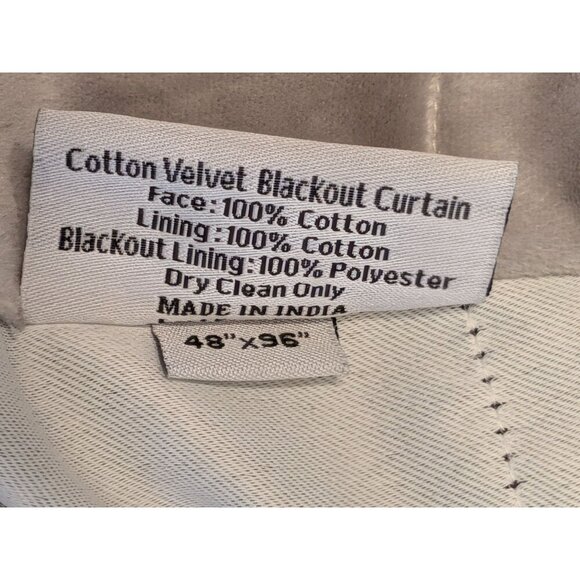 Quince Cotton Velvet Room Darkening Curtain Color Light Grey Size 48x96 -NEW- - Picture 4 of 8